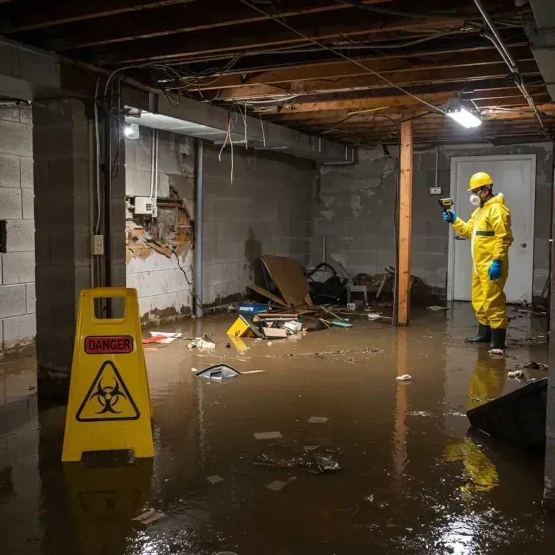 Flooded Basement Electrical Hazard in Velva, ND Property